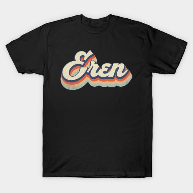 Retro Pattern Eren Name Anime Classic Style T-Shirt by Cyborgs Are Kissing